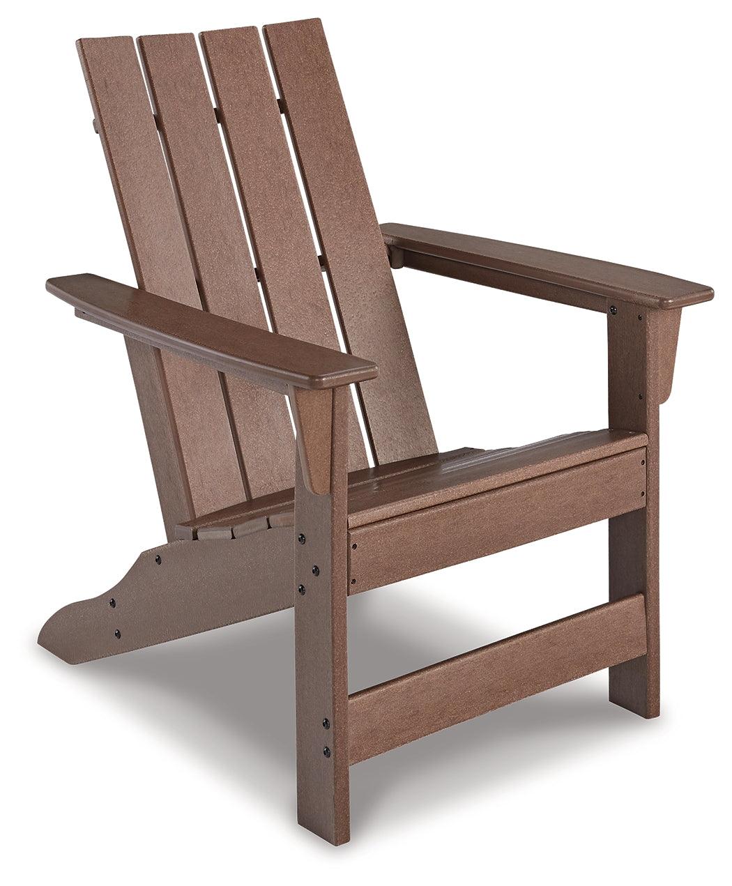 Emmeline Brown 2 Adirondack Chairs With Connector Table - Ella Furniture