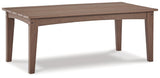 Emmeline Brown Outdoor Coffee Table With 2 End Tables - Ella Furniture