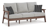 Emmeline Brown/beige Outdoor Sofa And Loveseat - Ella Furniture