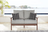 Emmeline Brown/beige Outdoor Sofa And Loveseat With Coffee Table And 2 End Tables - Ella Furniture