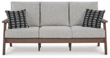 Emmeline Brown/beige Outdoor Sofa And Loveseat With Coffee Table And 2 End Tables - Ella Furniture