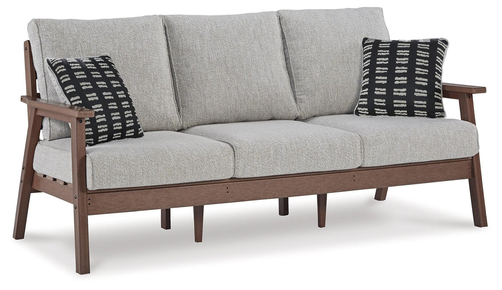 Emmeline Brown/beige Outdoor Sofa And Loveseat With Coffee Table And 2 End Tables - Ella Furniture