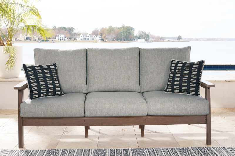 Emmeline Brown/beige Outdoor Sofa With Coffee Table - Ella Furniture