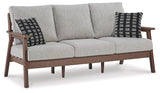 Emmeline Brown/beige Outdoor Sofa With Coffee Table - Ella Furniture