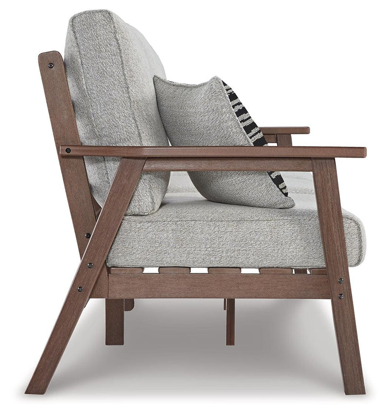 Emmeline Brown/beige Outdoor Sofa With Coffee Table - Ella Furniture