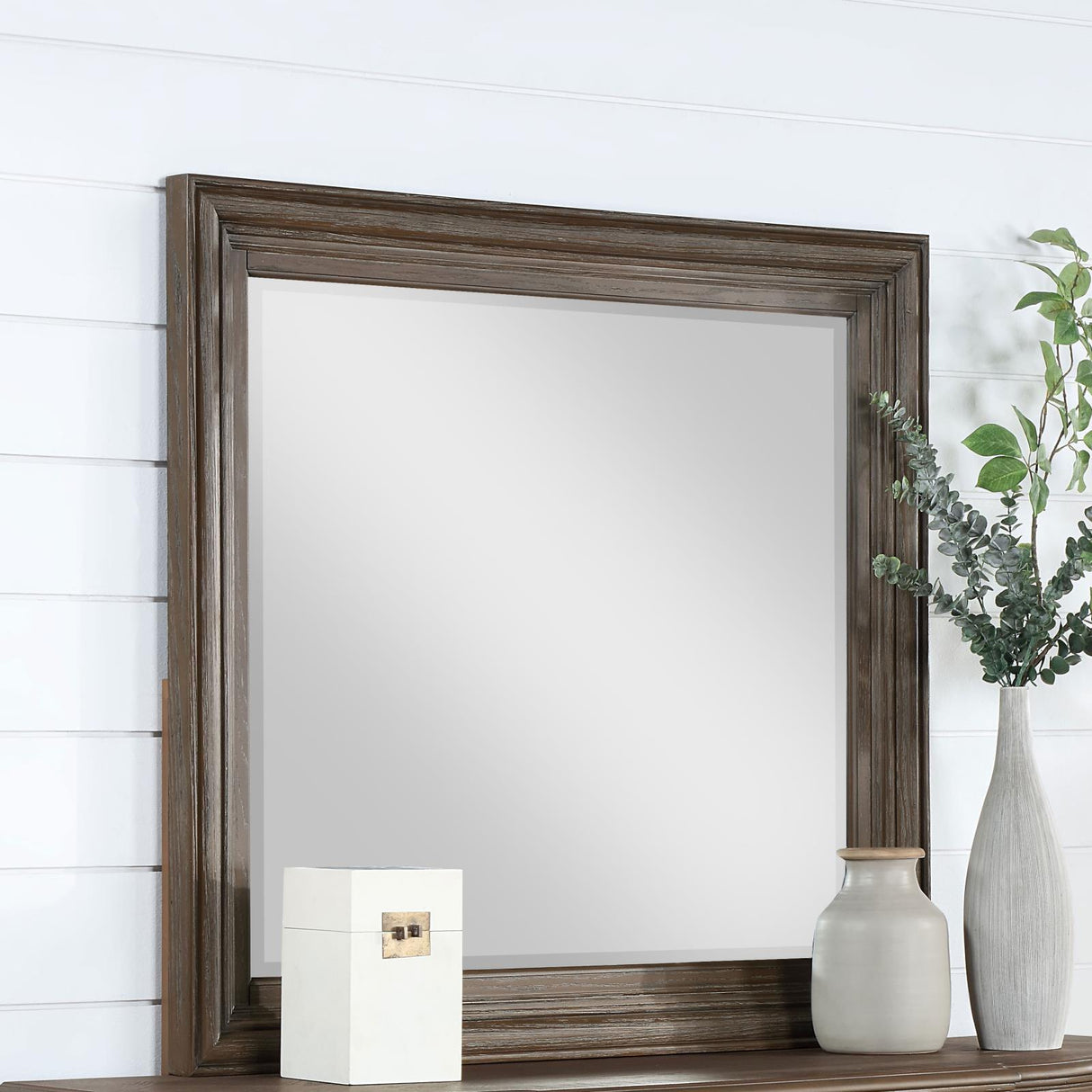 Emmett Dining Group Emmett Rectangular Dresser Mirror Walnut 224444 - Ella Furniture