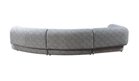 Esmeralda Blue Boucle 3-Piece Curved Sectional - Ella Furniture