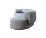 Esmeralda Blue Boucle 3-Piece Curved Sectional - Ella Furniture