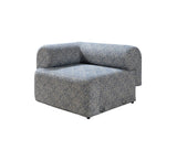 Esmeralda Blue Boucle 3-Piece Curved Sectional - Ella Furniture