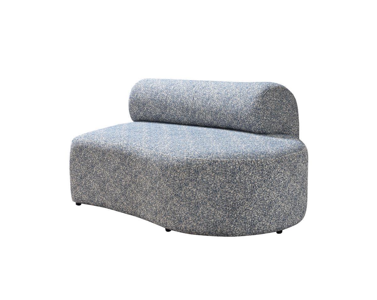 Esmeralda Blue Boucle 3-Piece Curved Sectional - Ella Furniture