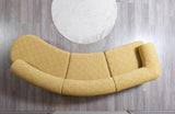 Esmeralda Mustard Boucle 3-Piece Curved Sectional - Ella Furniture