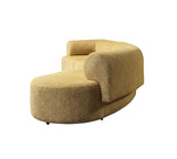 Esmeralda Mustard Boucle 3-Piece Curved Sectional - Ella Furniture