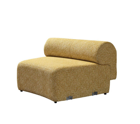 Esmeralda Mustard Boucle 3-Piece Curved Sectional - Ella Furniture