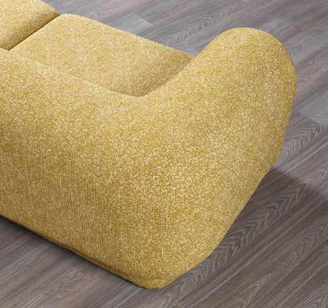 Esmeralda Mustard Boucle 3-Piece Curved Sectional - Ella Furniture