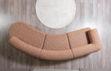 Esmeralda Orange Boucle 3-Piece Curved Sectional - Ella Furniture
