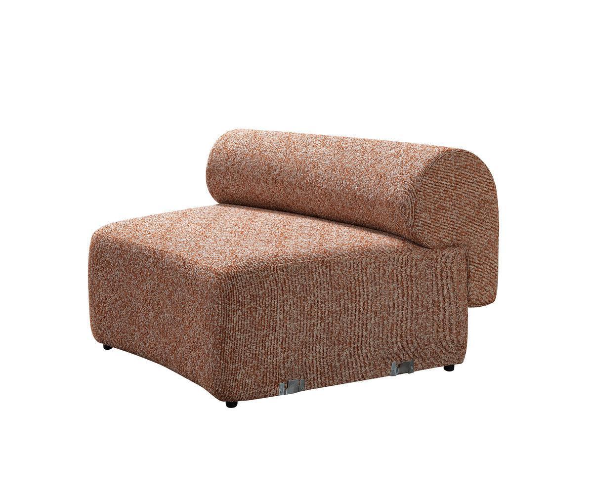 Esmeralda Orange Boucle 3-Piece Curved Sectional - Ella Furniture