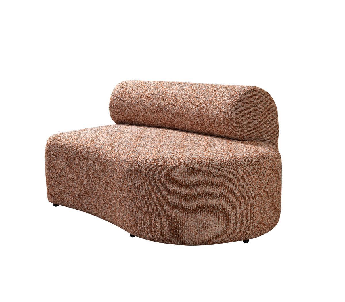 Esmeralda Orange Boucle 3-Piece Curved Sectional - Ella Furniture