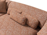 Esmeralda Orange Boucle 3-Piece Curved Sectional - Ella Furniture