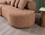 Esmeralda Orange Boucle 3-Piece Curved Sectional - Ella Furniture