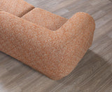 Esmeralda Orange Boucle 3-Piece Curved Sectional - Ella Furniture