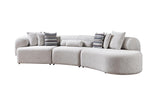 Esmeralda Stone Boucle 3-Piece Curved Sectional - Ella Furniture