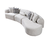 Esmeralda Stone Boucle 3-Piece Curved Sectional - Ella Furniture
