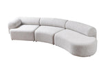 Esmeralda Stone Boucle 3-Piece Curved Sectional - Ella Furniture