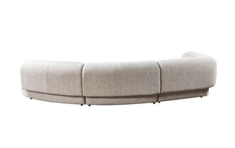 Esmeralda Stone Boucle 3-Piece Curved Sectional - Ella Furniture