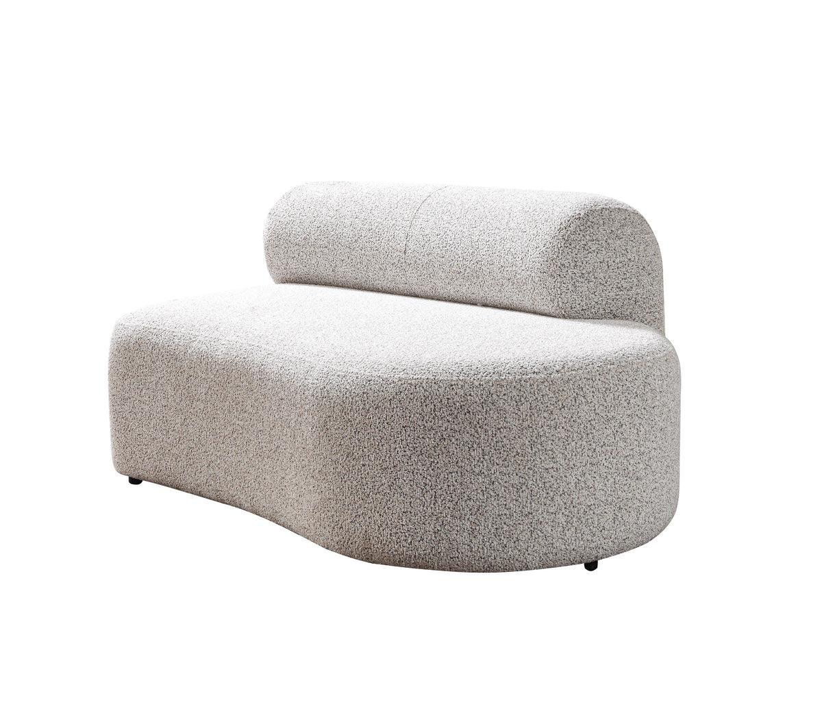 Esmeralda Stone Boucle 3-Piece Curved Sectional - Ella Furniture