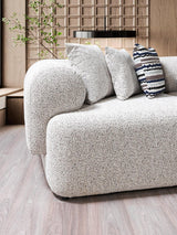 Esmeralda Stone Boucle 3-Piece Curved Sectional - Ella Furniture