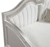 Evangeline Evangeline Upholstered Twin Daybed With Faux Diamond Trim Silver And Ivory 360121 - Ella Furniture