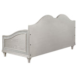 Evangeline Evangeline Upholstered Twin Daybed With Faux Diamond Trim Silver And Ivory 360121 - Ella Furniture