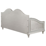 Evangeline Evangeline Upholstered Twin Daybed With Faux Diamond Trim Silver And Ivory 360121 - Ella Furniture
