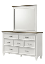 Everdeen Nutmeg/White Modern Contemporary Solid Wood 2-Drawers Nightstand - Ella Furniture