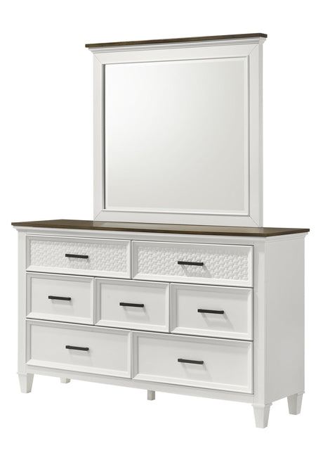 Everdeen Nutmeg/White Modern Contemporary Solid Wood 2-Drawers Nightstand - Ella Furniture