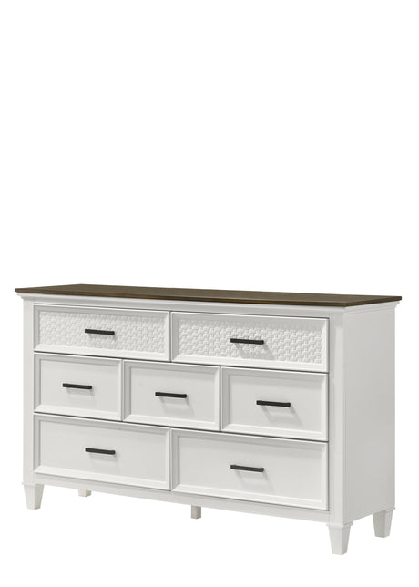 Everdeen Nutmeg/White Modern Contemporary Solid Wood 2-Drawers Nightstand - Ella Furniture