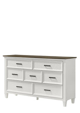 Everdeen Nutmeg/White Modern Contemporary Solid Wood 7-Drawers Dresser - Ella Furniture