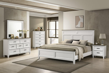 Everdeen White Modern Contemporary Solid Wood Queen Bed - Ella Furniture