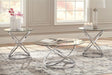 Chrome 38-Inch Coffee Table with Two End Tables — product view