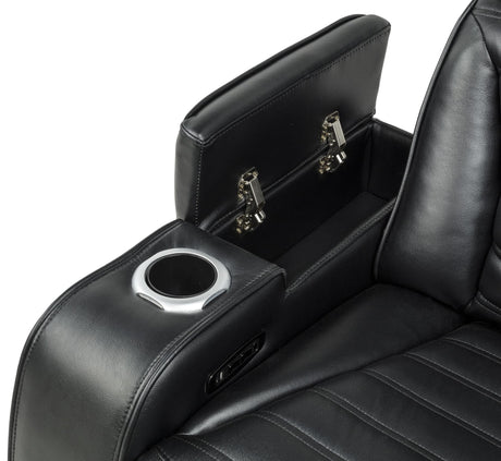 Zuma 3-Piece Dual Power Faux Leather Reclining Sectional Sofa Black — product image 7