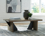 Brown Rustic Oak Veneer 3-Piece Coffee Table Set — product image 2