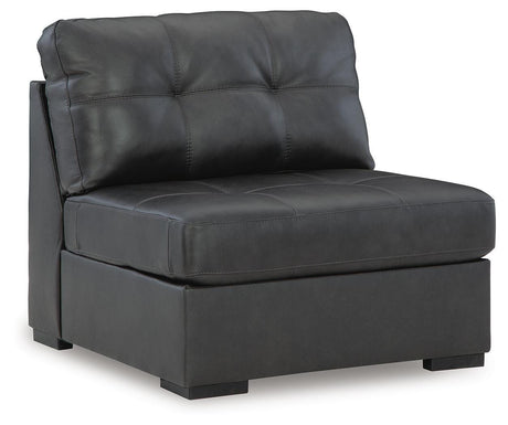 Brindley Fog 4-Piece Sectional with Ottoman — angled view