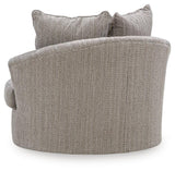 Lofwood Fossil Chenille Swivel Accent Chair — back view