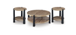 Light Brown and Black Coffee Table and End Table Set — product view