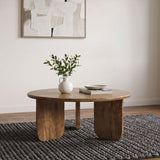 Dale Sculptural Round Solid Mango Wood Coffee Table Honey Mango — product image 2