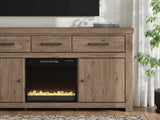 Garistyn Brown 73" TV Stand with Electric Fireplace — product image 4