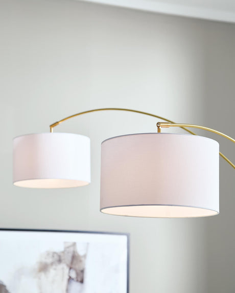 Valo Gold Finish Arc Lamp — detail view