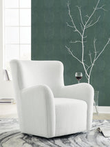Rowenburg Cream Swivel Glider Accent Chair — product view