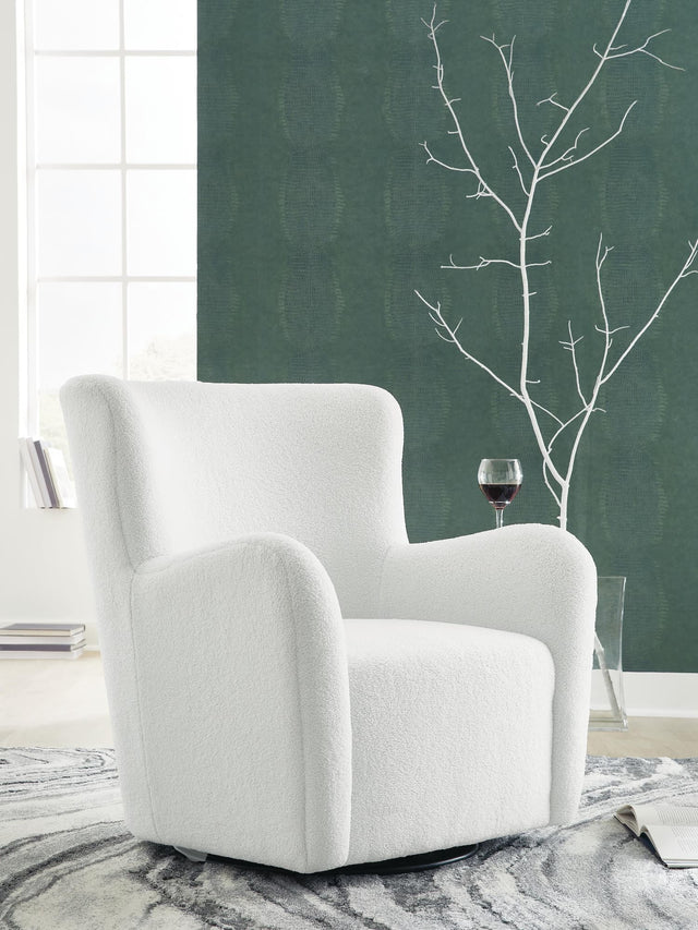 Rowenburg Cream Swivel Glider Accent Chair — product view
