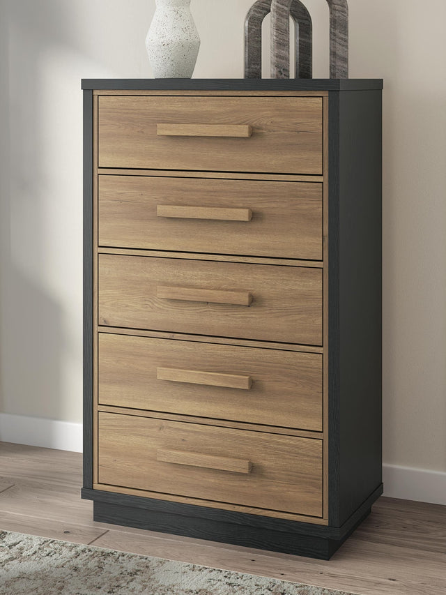 Kozmour Black/Brown Chest of Drawers — product view